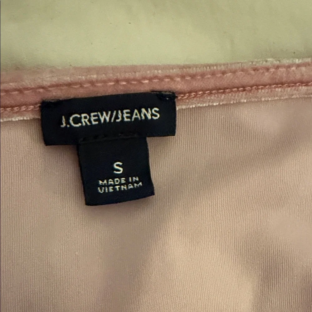 J. Crew dusty rose velvet scoop neck body suit long sleeve top